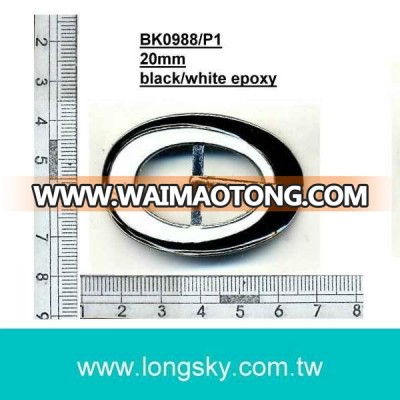 (#BK0988P1) oval metal enameled shoe buckle