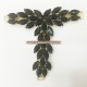 Wholesale Black flower ladies gold shoe buckle for women shoes decoration